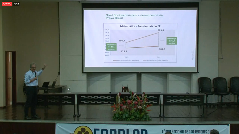 Mozart Neves proferiu a palestra de abertura do Forplad (Foto: Reprodução Youtube UFToficial)