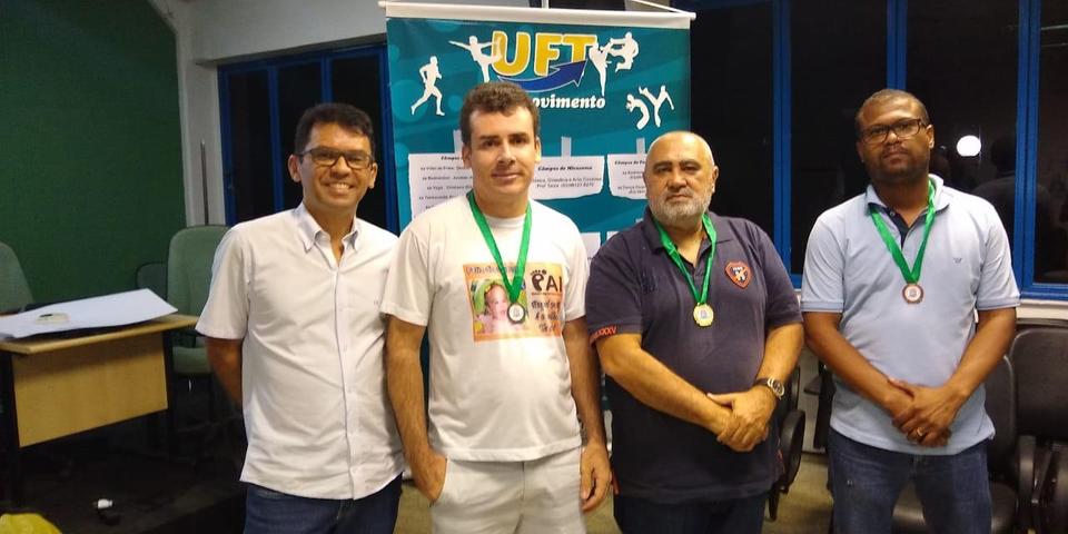 Magalhães e os vencedores do Torneio - Mascarenhas (2º), Washington Gabriel (1º) e Sousa (3º) - da esquerda para direita (Foto: Dimas Magalhães/Divulgação)
