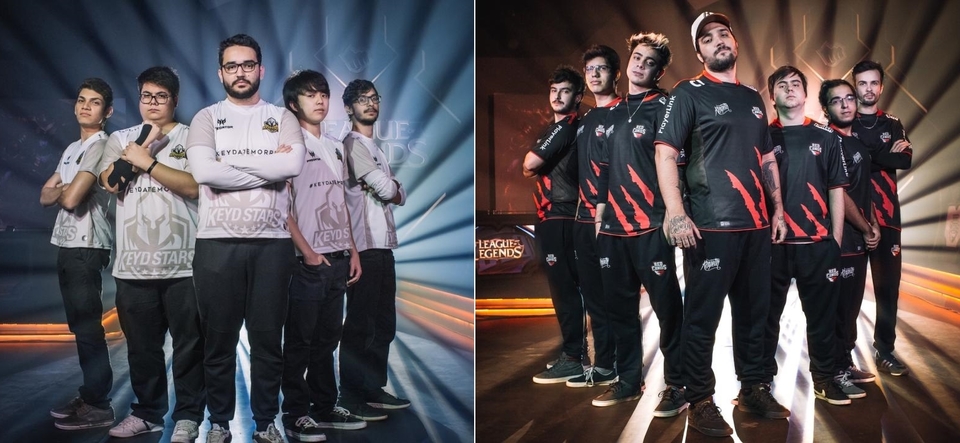 Equipes Keyd Stars (e) e Red Canids se enfrentam no sábado, dia 8 (Foto: Site LoLEsports.com)