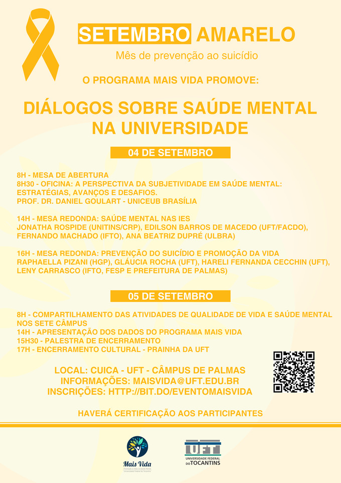 Setembro Amarelo - Programação Diálogos (Arte: Job/Sucom)