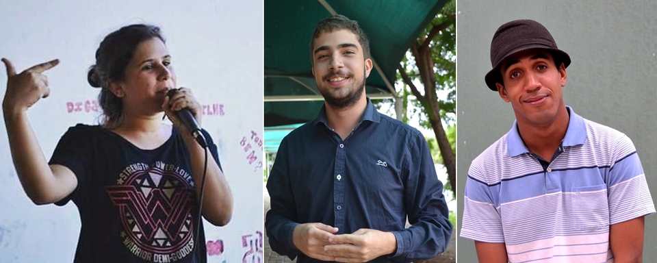 Os estudantes Alyne, Lopes e Castro (e) apontam parte dos anseios da comunidade acadêmica  (Foto: Arquivo Pessoal e Elini Oliveira/Dicom)