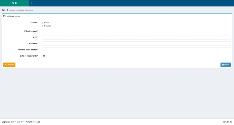 Tela de alteração de dados no sistema