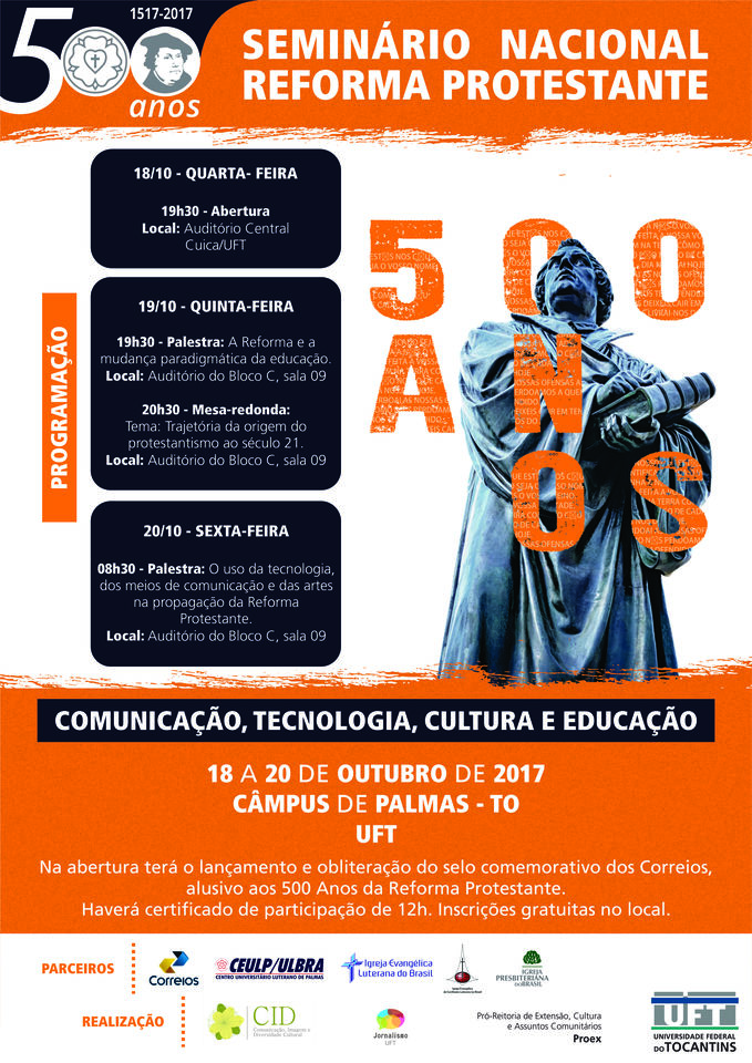 Cartaz do Seminário Nacional Reforma Protestante