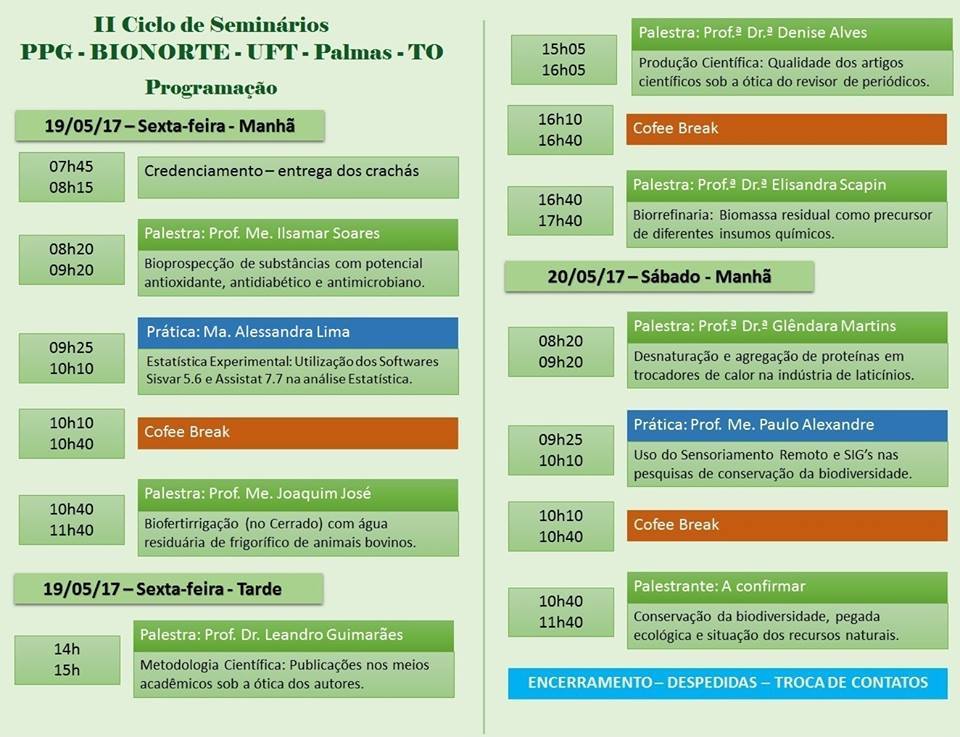 Programação Ciclo Bionorte (Foto: Divulgação)