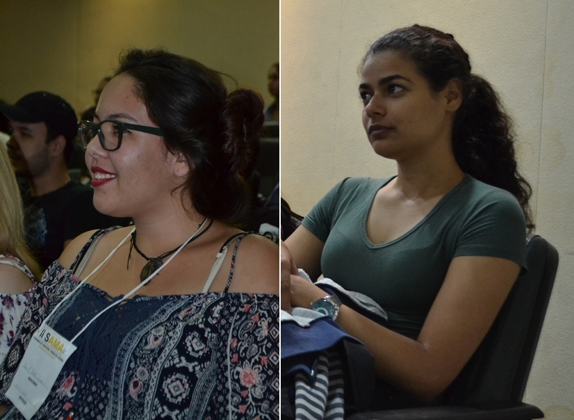 Lais (e) e Priscila, estudantes de Palmas, destacam a importância dos estudos regionais (Fotos: Samuel Lima)