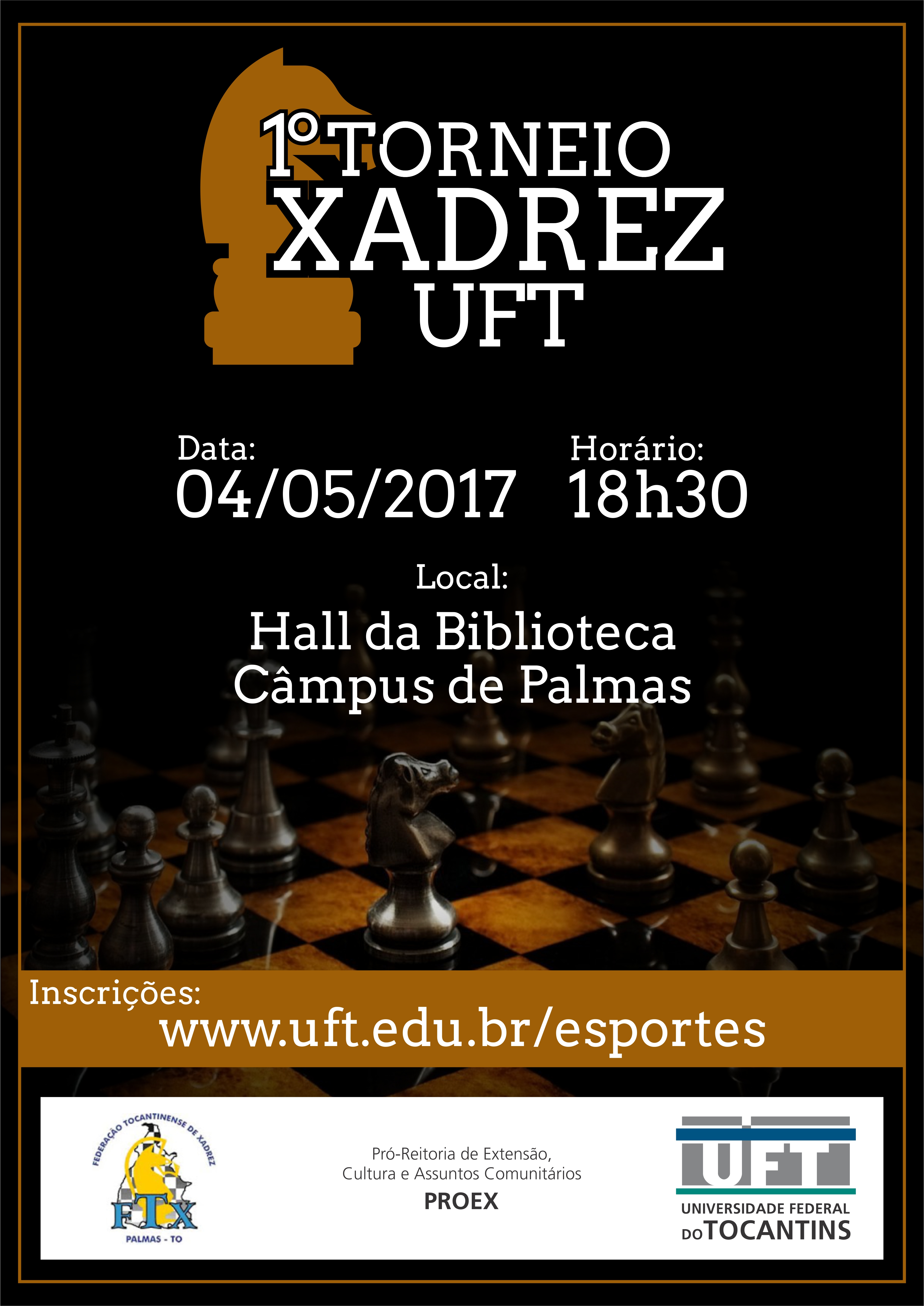 UFT realiza Torneio de Xadrez Universitário no sábado (25/02)