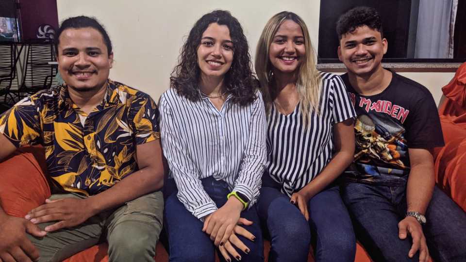Da esq. p/ dir. Loan, Beathriz, Thalita e Gabriel. Foto: Divulgação