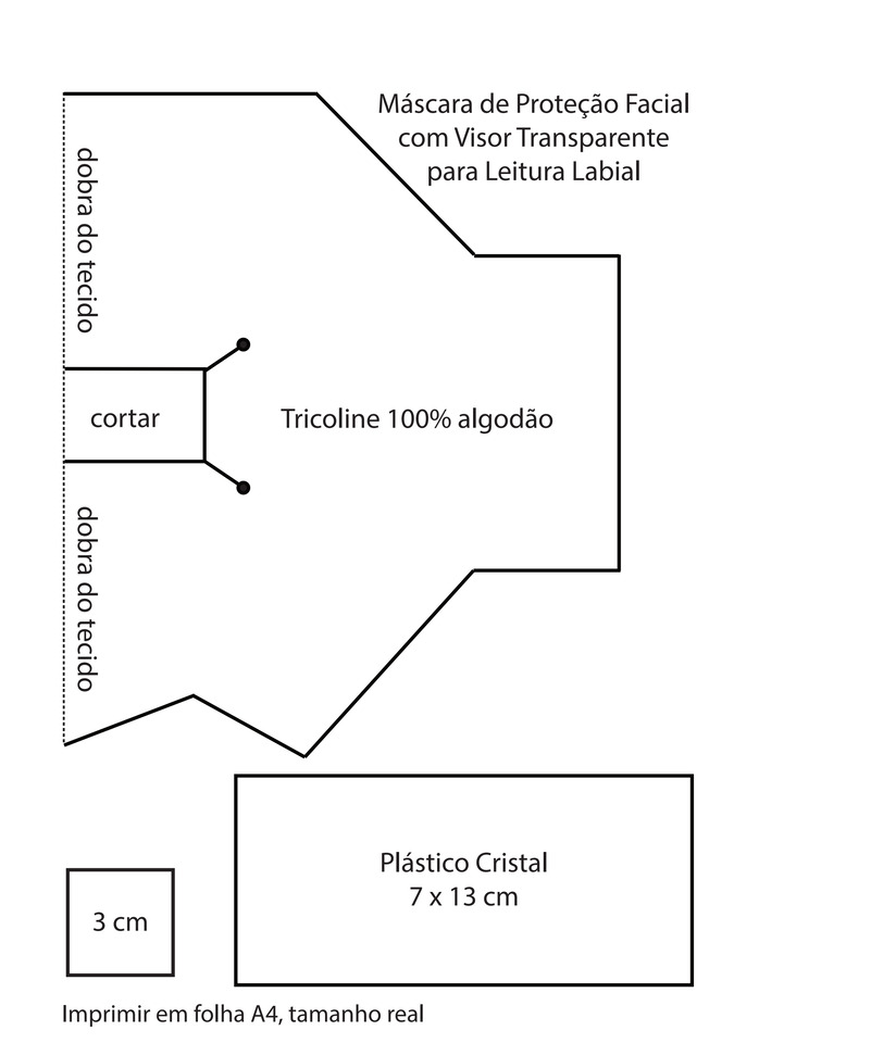 Molde Máscara de Proteção Facial com Visor Transparente