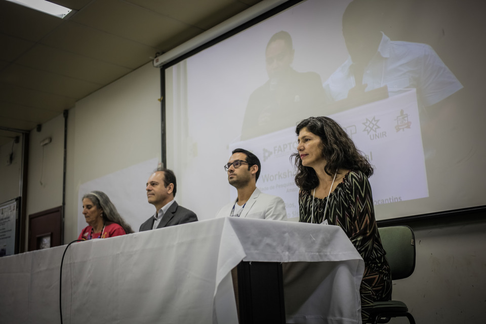 Bette, Bovolato, Leineker e Elineide (e p/ d) na mesa de abertura (Foto: Caio Mota/RBA/Divulgação)
