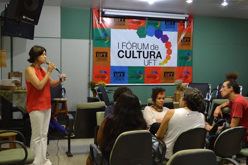 Sandra Rodrigues no I Fórum da Cultura da UFT. Foto: Elini Oliveira/Arquivo