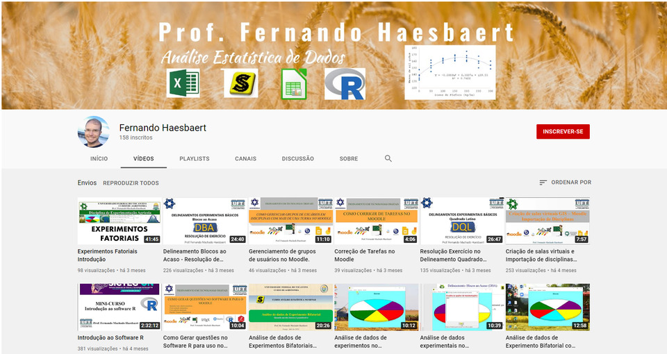 Canal Fernando Haesbaert no Youtube (print de tela)