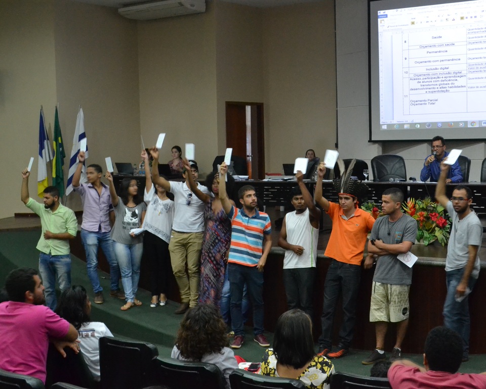 Delegados dos câmpus durante votação acerca da destinação de recursos do Pnaes (Foto: Daniel dos Santos/Dicom)