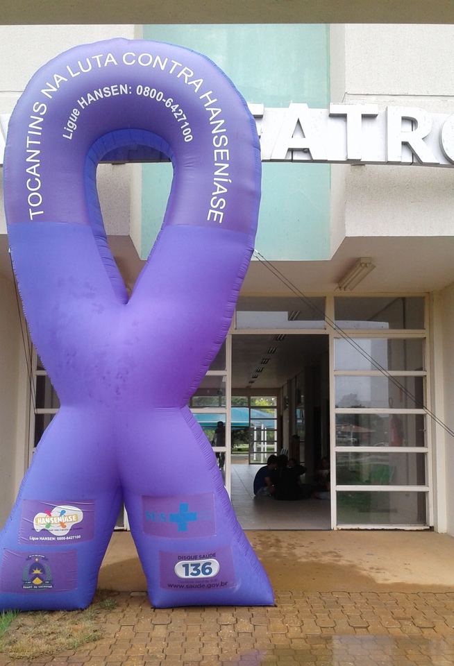 Laço da Campanha Janeiro Roxo também passou pelo Câmpus da UFT em Palmas (Foto: Divulgação)