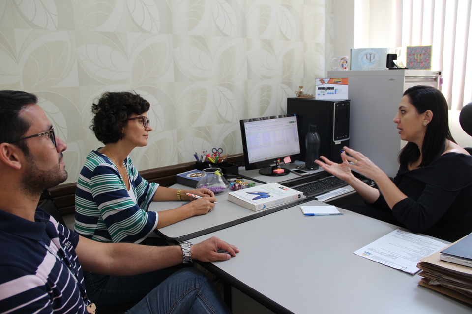 Direção do Câmpus de Palmas UFT e Coordenação de Estágio e Assistência Estudantil (Coest) fazem reunião com a Coordenação de Psicologia do Centro Universitário Luterano de Palmas (Ceulp/Ulbra) (Foto: Isabella Santa Rosa)