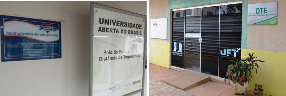 Polo da UAB em Taguatinga e em Palmas, respectivamente. (Foto - Arquivo e João Batista/Dicom)