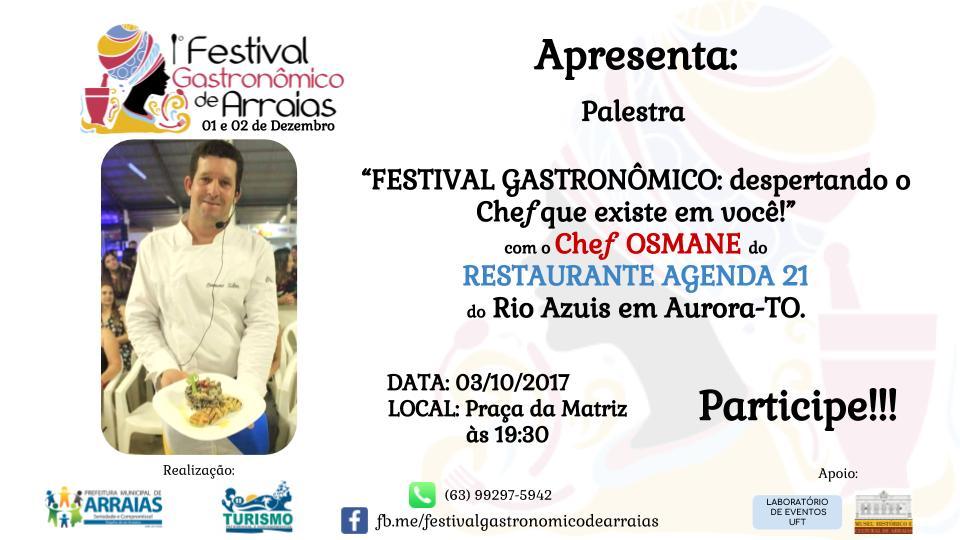 Convite para participação na palestra do Chef Osmane