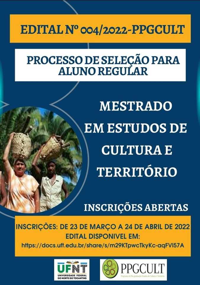 Cartaz Mestrado Acadêmico PPGCult