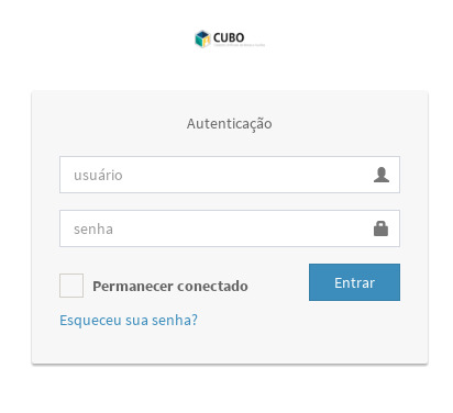 Imagem da tela de login do Sistema Cubo (Foto: Divulgação/DTI))