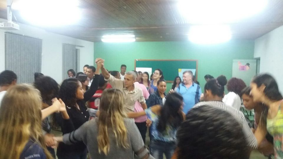 Atividade de integração durante a aula inaugural do Padu em Arraias (Foto: Edilene Pequeno/Divulgação)