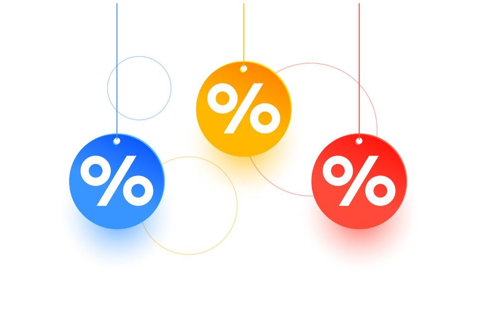 Símbolos de porcentagem representando descontos