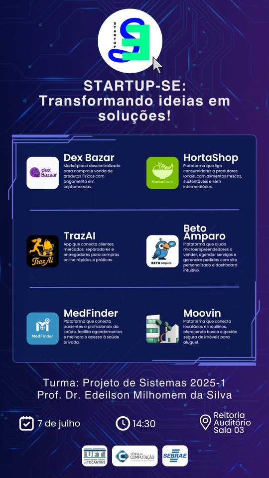 cartaz com as informações do evento