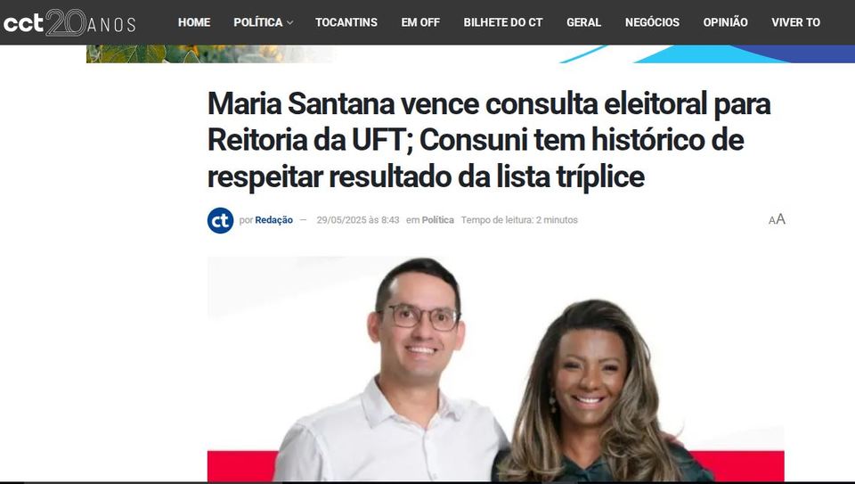 Maria Santana vence consulta eleitoral para Reitoria da UFT