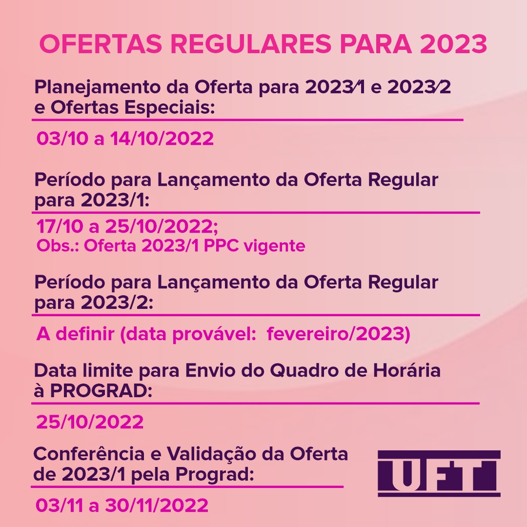 Grade de Horários e Mapa de Oferta de Optativas – 2023/2 – Graduação em  Direito