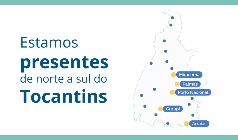Estamos presentes de norte a sul do Tocantins