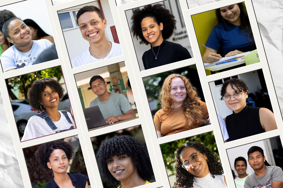montagem com várias fotos de estudantes da UFT