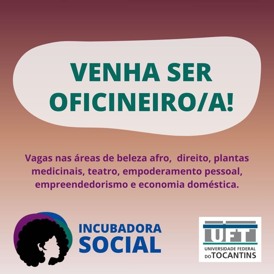 Incubadora Social, inscrições oficineiros (Imagem: Divulgação)