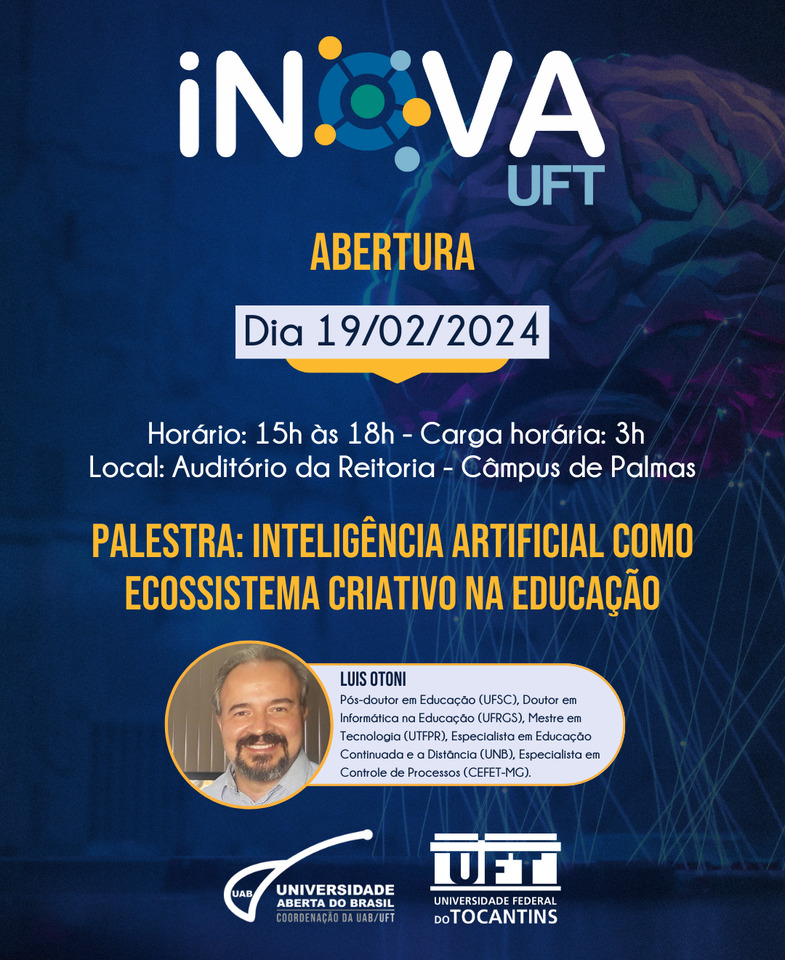 UFT realiza o Inova UFT 2024 Programação e inscrições divulgadas