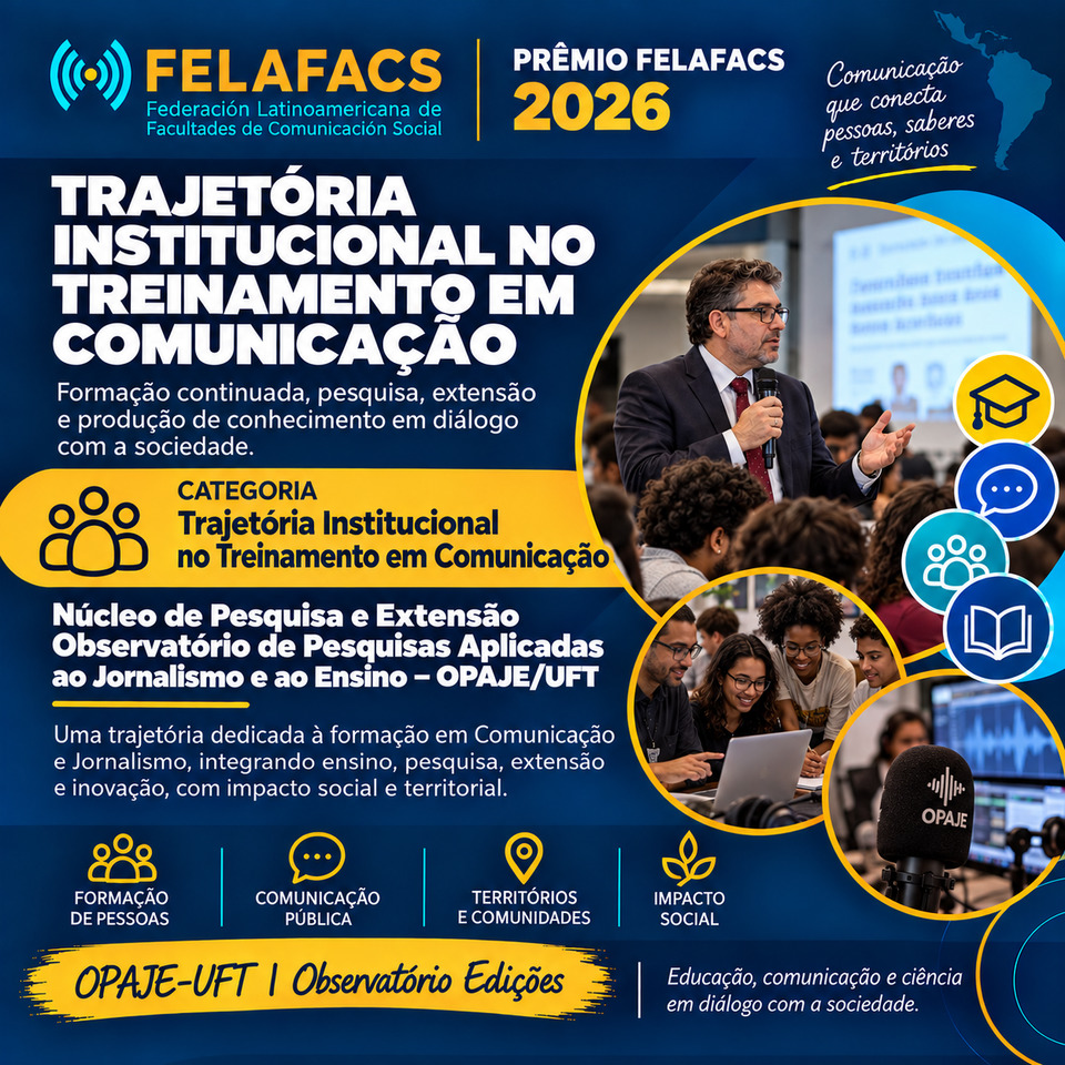 UFT concorre com sete propostas ao Prêmio Felafacs de Comunicação