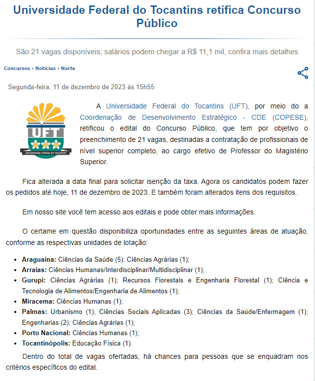 Seu novo meio de informação sobre concurso público, desde cargo