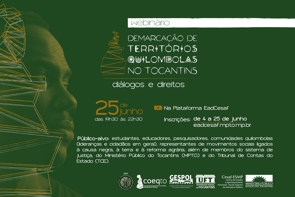 UFT promove webinário sobre demarcação de territórios quilombolas no Tocantins